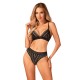 Комплект белья Obsessive Natilya 2-pcs set XS/S, black, бюстгальтер, трусики