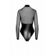 Боди Noir Handmade F321 Edge wetlook and mesh body with rings - XL