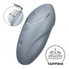 Вібростимулятор-пульсатор Satisfyer Tap & Climax 1 Bluegrey, ефект постукування пальцем, 2 мотори