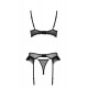 Комплект Passion KERRIA SET WITH OPEN BRA black S/M - ECO Passion