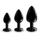 Металлическая анальная пробка с кристаллом Dorcel Diamond Plug Black S