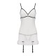 Сорочка прозрачная с пажами Passion ORIHIME CHEMISE L/XL, white, трусики, стрэпы