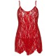 Сорочка бебі-дол Leg Avenue Rose Lace Flair Chemise Red, Queen Size