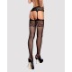 Сетчатые чулки-стокинги с имитацией гартеров Obsessive Garter stockings S500 S/M/L, черные, с доступ