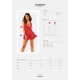 Прозрачная сорочка бэби-долл Obsessive Lacelove babydoll & thong XL/2XL Red, кружево, стринги