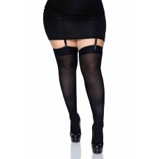 Щільні непрозорі панчохи Leg Avenue Nylon Thigh Highs Black, plus size