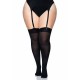 Плотные непрозрачные чулки Leg Avenue Nylon Thigh Highs Black, plus size