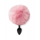 Силиконовая анальная пробка М Art of Sex - Silicone Bunny Tails Butt plug Pink, диаметр 3,5 см