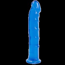 Фалоімітатор Doc Johnson Jelly Jewels Dong & Suction Cup Blue, діаметр 3,6 см, антибактеріальний ПВХ