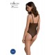 Боді Passion KERRIA BODY black, S/M, з високими вирізами та верхом балконет