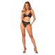 Комплект белья Obsessive Natilya 2-pcs set M/L, black, бюстгальтер, трусики