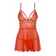 Бебі-дол Obsessive 838-BAB-3 babydoll & thong red S/M