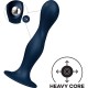 Дилдо Satisfyer Double Ball-R Dark Blue, унисекс, подвижные шарики внутри, на присоске