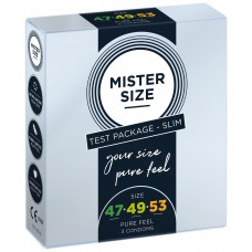 Набір презервативів Mister Size - pure feel - 47–49–53 (3 condoms), 3 розміри, товщина 0,05 мм