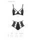 Комплект белья Passion TASMINA SET L/XL black, лиф, высокие трусики с корсетом сзади