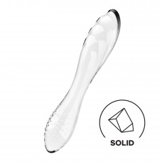 Двосторонній скляний дилдо Satisfyer Dazzling Crystal 1 Transparent, дуже міцний, без стопера