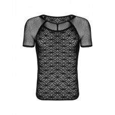 Чоловіча напівпрозора футболка з орнаментом Obsessive T102 T-shirt S/M/L, чорна