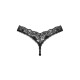 Кружевные стринги Obsessive Donna Dream thong XS/S Black, низкая посадка