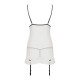Сорочка прозрачная с пажами Passion ORIHIME CHEMISE S/M, white, трусики, стрэпы