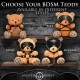 Плюшевий ведмедик HOODED Teddy Bear БДСМ у шкіряному капюшоні з повідцем, 23x16x12 см