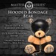 Плюшевий ведмедик HOODED Teddy Bear БДСМ у шкіряному капюшоні з повідцем, 23x16x12 см