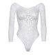 Еротичне боді-бодістокінг Leg Avenue Snap crotch thong back teddy White M/L