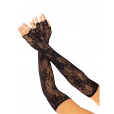 Мітенки Leg Avenue Lace Opera Length Fingerless Gloves Black