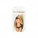 Трусики-стрінги Penthouse Pure Instincts L/XL Black, мереживо, відкритий доступ, леопардовий декор