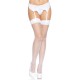 Чулки-сетка со швом Leg Avenue Backseam Thigh Highs White, one size