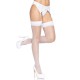 Чулки-сетка со швом Leg Avenue Backseam Thigh Highs White, one size