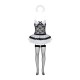 Эротический костюм горничной с юбкой Obsessive Housemaid 5 pcs costume S/M, black, топ, юбка, стринг