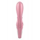 Смарт вібратор-кролик Satisfyer Hug Me Pink, 2 мотори, діаметр 4,2см, широка кліторальна частина