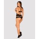 Полупрозрачный набор с украшениями Obsessive Ivannes top & thong L/XL, черный, топ и танга