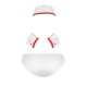 Комплект эротического мужского белья Passion 037 GREGORY XXL/XXXL White, трусы, воротник, манжеты