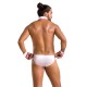 Комплект эротического мужского белья Passion 037 GREGORY XXL/XXXL White, трусы, воротник, манжеты