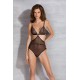 Боді Passion AMBERLY BODY black, XXL/XXXL, відкрита спина, низ стрінги