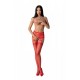 Эротические колготки-бодистокинг с ажурным поясом Passion S027 One Size, red, открытый доступ