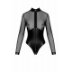 Боді Noir Handmade F321 Edge wetlook and mesh body with rings - 3XL