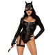 Эротический костюм кошечки Leg Avenue Fierce Feline XS, боди, пояс с подвязкой, маска кошки