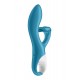 Вібратор-кролик із потрійним відростком Satisfyer Embrace me Turquoise, 2 мотори, діаметр 3,6 см