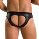 Мужские слипы с вырезами Passion 041 SLIP JOE L/XL Black, экокожа, открытые ягодицы