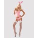 Эротический костюм зайки Obsessive Bunny suit 4 pcs costume pink S/M, розовый, топ с подвязками, тру