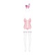 Эротический костюм зайки Obsessive Bunny suit 4 pcs costume pink S/M, розовый, топ с подвязками, тру