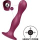 Дилдо Satisfyer Double Ball-R Red, унісекс, рухомі кульки всередині, на присосці