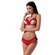 Комплект білизни Passion Exclusive CHERRY SET OpenBra L/XL, red, відкритий ліф, трусики-спідничка