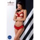 Комплект білизни Passion Exclusive CHERRY SET OpenBra L/XL, red, відкритий ліф, трусики-спідничка