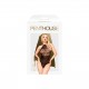 Боди Penthouse Blooming Era XL Black, имитация гипюрового страплесса, открытые плечи