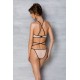 Комплект белья Passion CHIKA SET, S/M, cream, топ, трусики