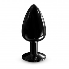 Металева анальна пробка з кристалом Dorcel Diamond Plug Black L