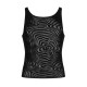 Мужская полупрозрачная майка-борцовка с узором Obsessive T103 tank top S/M/L, черная